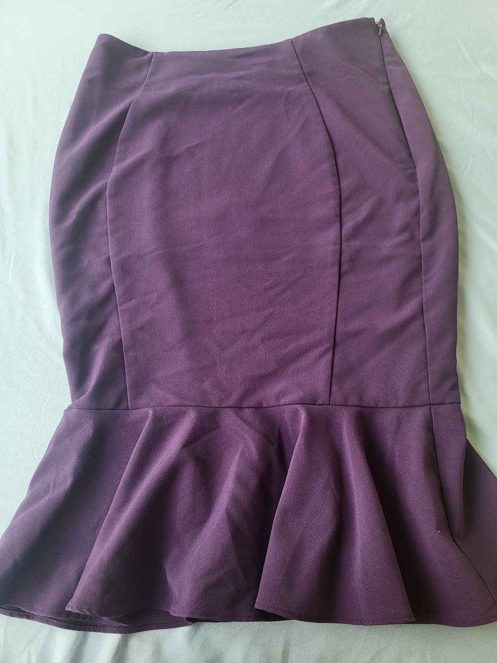 Women's Purple Peplum Pencil Skirt